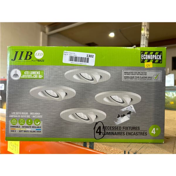 BAZZ JIB LED 4-Inch Recessed Fixtures, 4 Lights Kit