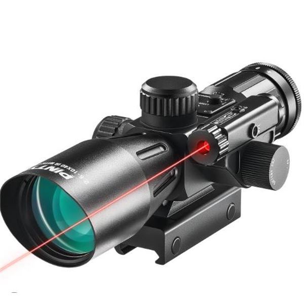 Pinty 2.5-10×40 Illuminated Riflescope With Red Laser Sight
