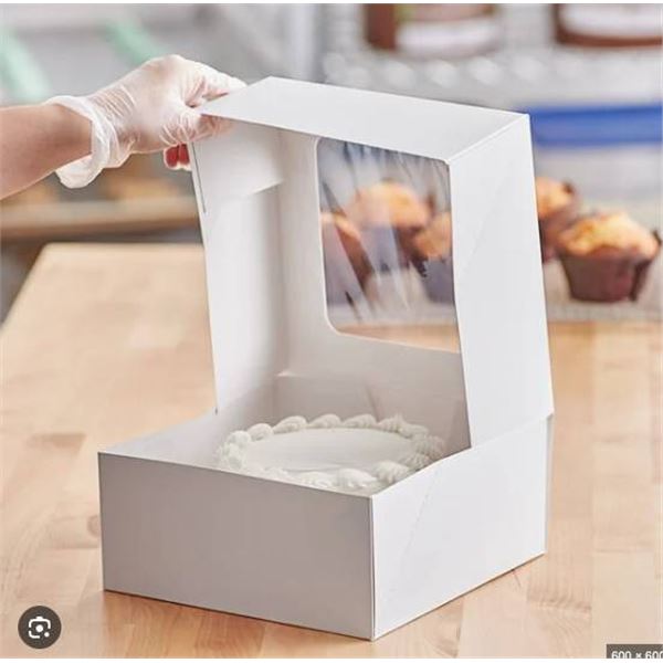 White Window Auto 9x9x4 Pastry Boxes  – 150 Units