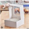 Image 1 : White Window Auto 9x9x4 Pastry Boxes  – 150 Units