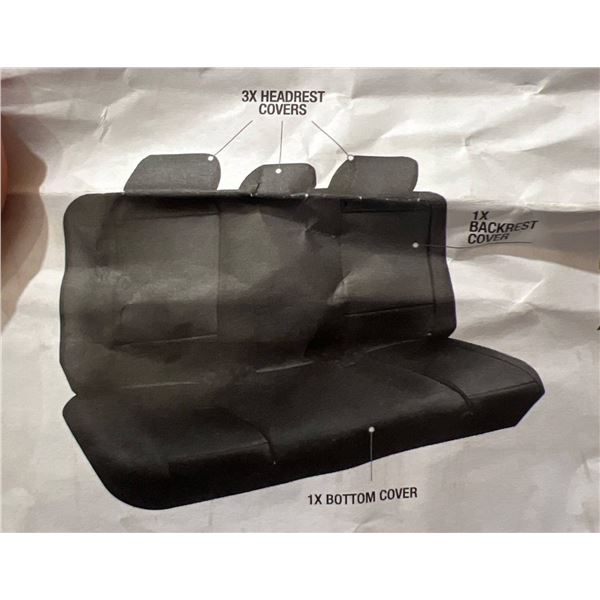 Black Car Seat Covers With Headrest Covers and Bottom Cover