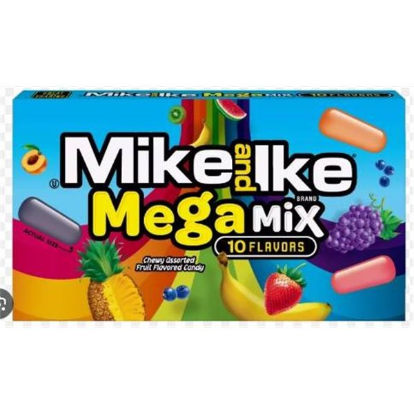 Mike and Ike Mega Mix 12 Packs of 120g with 10 Flavors