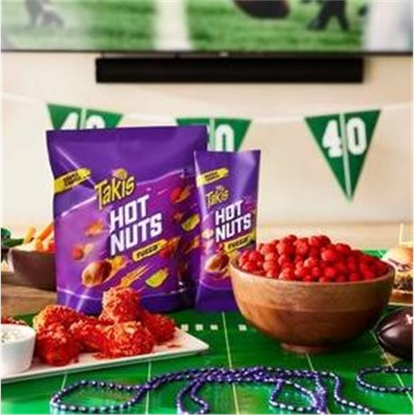Takis Hot Nuts Fuego 12 x 90 g Packs with Chili Pepper and Lime Flavor