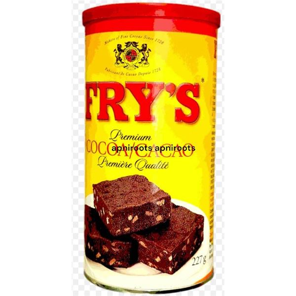 Lot of 6 Fry’s Premium Cocoa Containers, 227g Each