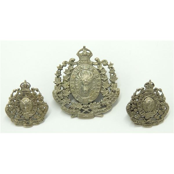 #5 NWMP North West Mounted Police cap badge set w/