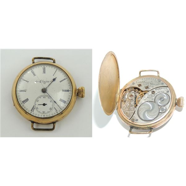 #16 1914 Elgin WW2 Trench Watch 9448921 Works !