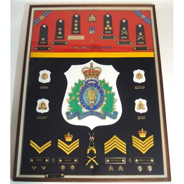 #18 RCMP Framed Badge Collection 40 + Mini Medals