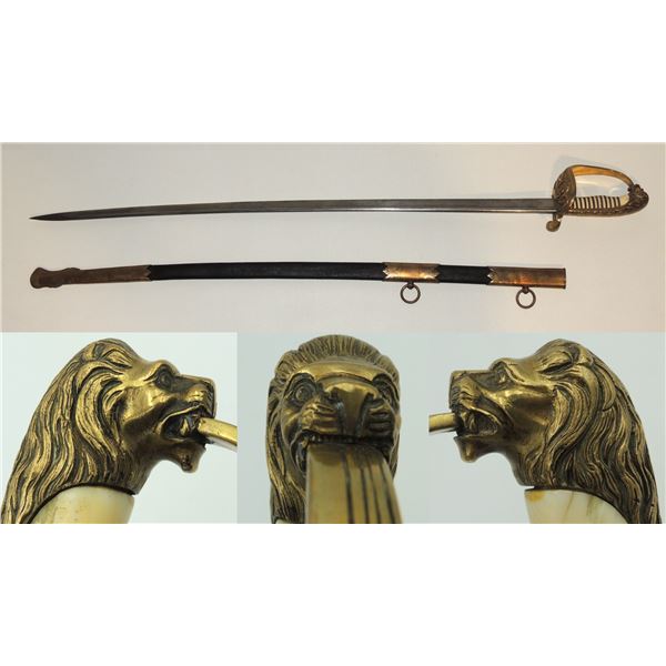 #42 WW1 Imperial German Navy Officer's Sword Lion