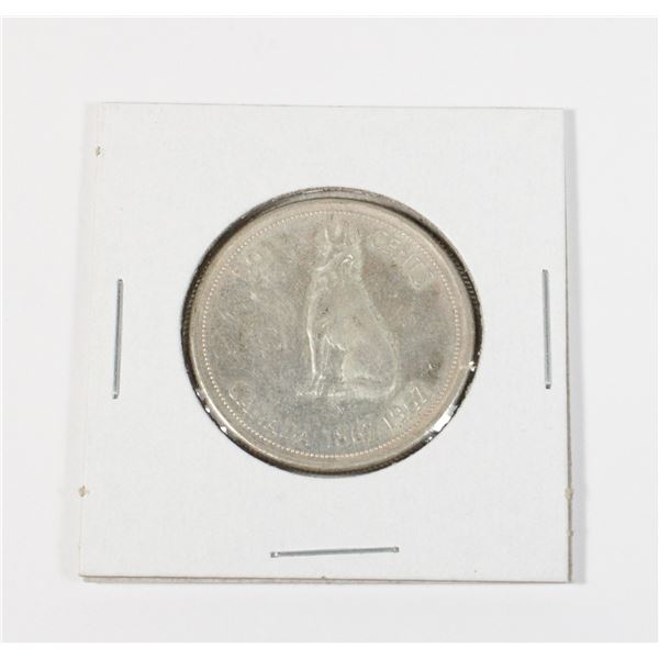 #57 1967 CANADA FIFTY CENTS SILVER COIN CENTENNIAL
