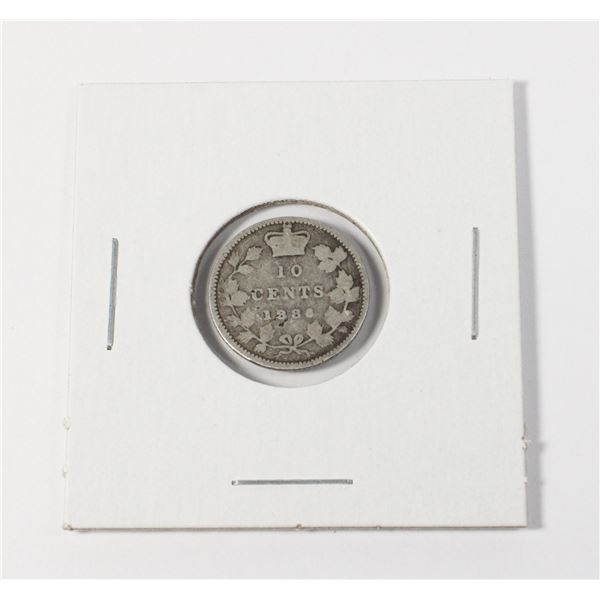 #63 1888 CANADA 10 CENTS COIN SILVER VICTORIAN