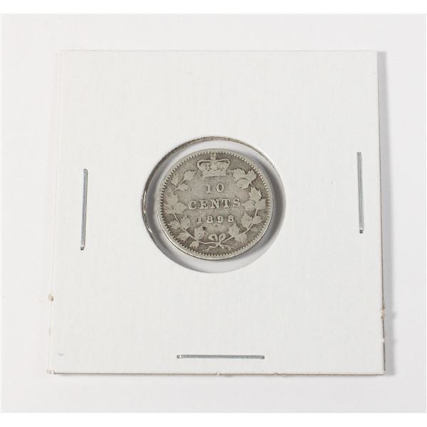 #64  1898 CANADA 10 CENTS COIN SILVER VICTORIAN