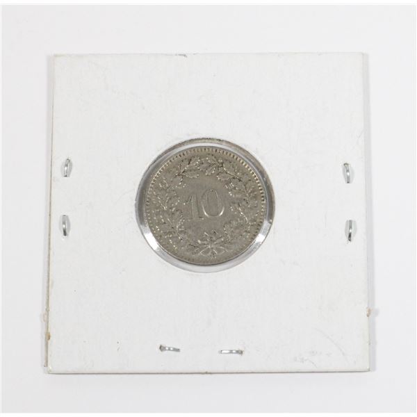 #87 WW2 1940 SWITZERLAND 10 RAPPEN COIN
