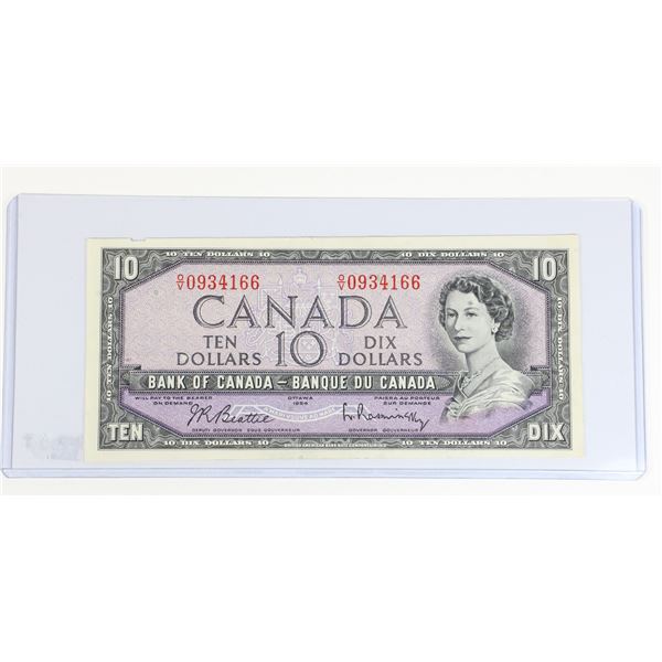#90 1954 CANADA $10 TEN DOLLAR BILL NOTE PAPER