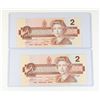 Image 1 : #93  LOT 2 1986 CANADA TWO DOLLAR BILLS SEQUENTIAL
