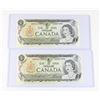 Image 1 : #95 LOT 2 1973 CANADA ONE DOLLAR BILLS SEQUENTIAL