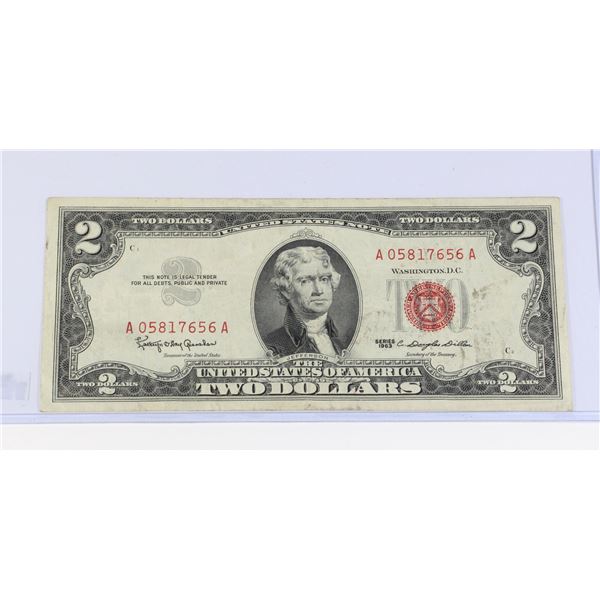 #96 UNITED STATES TWO DOLLAR BILL 1963 SERIES
