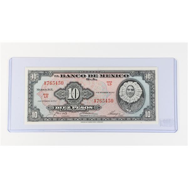 #102 November 1961 Mexico 10 Pesos Banknote