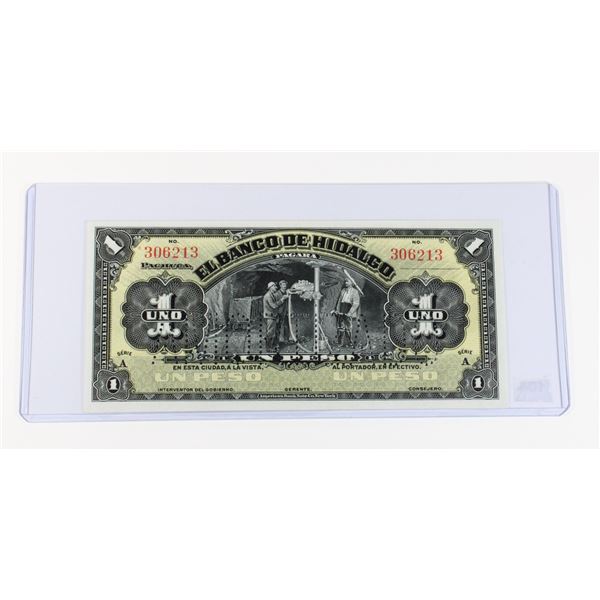 #104 Mexico Hidalgo 1 Uno Peso 1914 Banknote