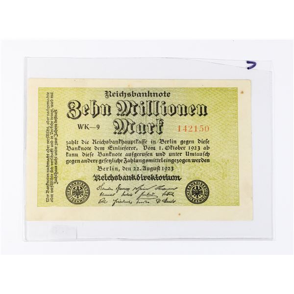 #108 Post WW1 1923 German Weimar 100,000 Marks
