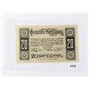Image 1 : #113 Post WW1 Austrian 1920 20 Heller Paper Money
