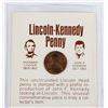 Image 2 : #143 Lincoln Kennedy Penny JFK Stamped in Package