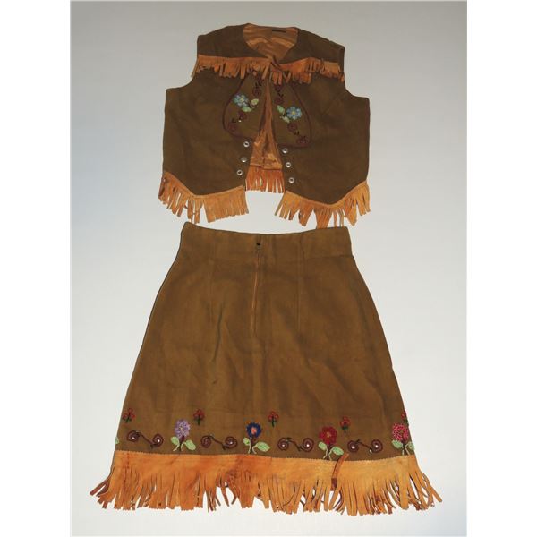 #155  Canadian First Nations Womens Dress + Vest