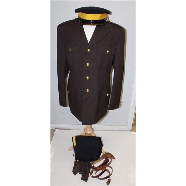 #232 1970'S RCMP BROWN SERGE W/ VISOR CAP PANTS