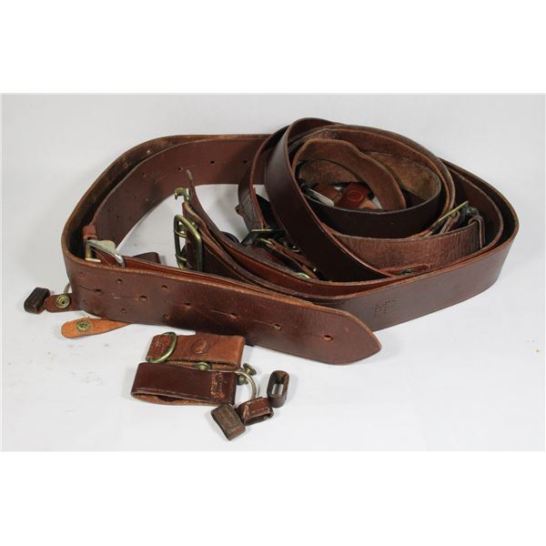 #237 LOT OF RCMP BELTS AND STRAPS FOR SAM BROWN