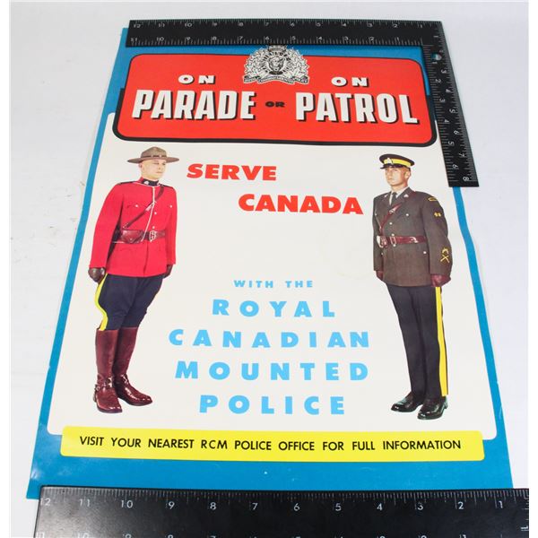 #252 1960'S RCMP RECRUITING POSTER SERVE CANADA