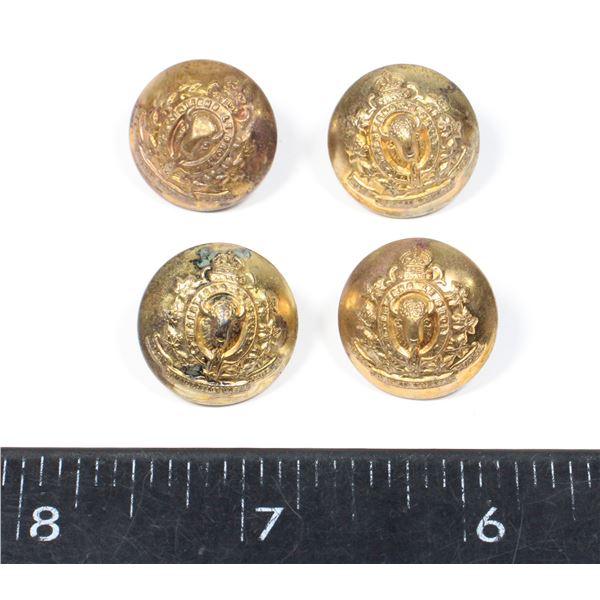 #289 SET 4 RCMP KINGS CROWN BUTTONS MEDIUM