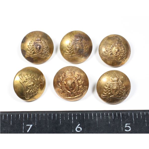 #290  SET 6 RCMP QUEENS CROWN BUTTONS GAUNT