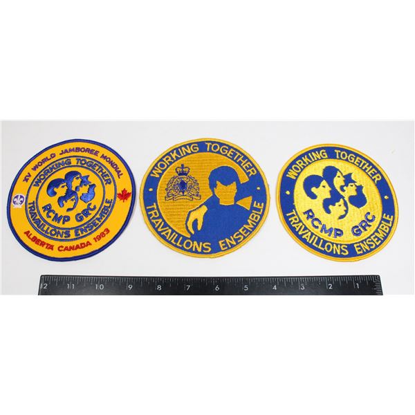 #339 LOT 3 LARGE PATCHES RCMP WORKING TOGETHER