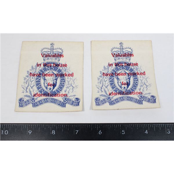 #344 RCMP STICKERS UNUSED VALUABLES MARKED FOR ID