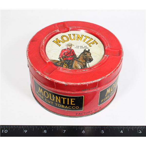 #356 MOUNTIE PRIDE OF THE EMPIRE TOBACCO TIN 1940S