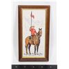 Image 1 : #370 SMALL FRAMED CLOTH MOUNTIE ON HORSEBACK