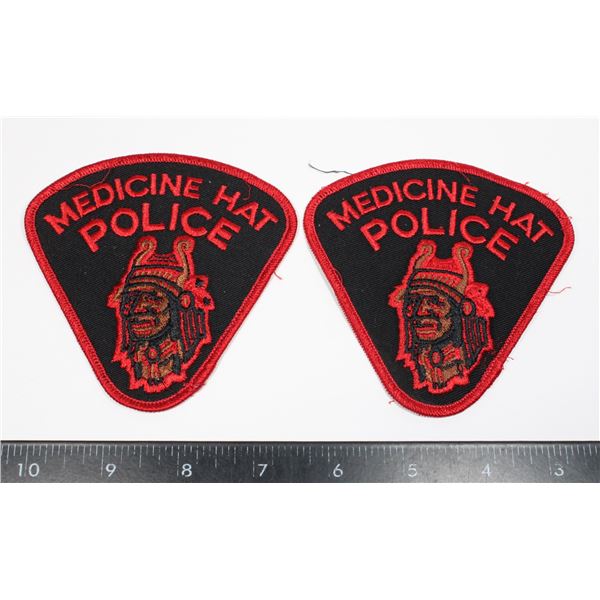 #432 MEDICINE HAT POLICE PATCH PAIR ALBERTA