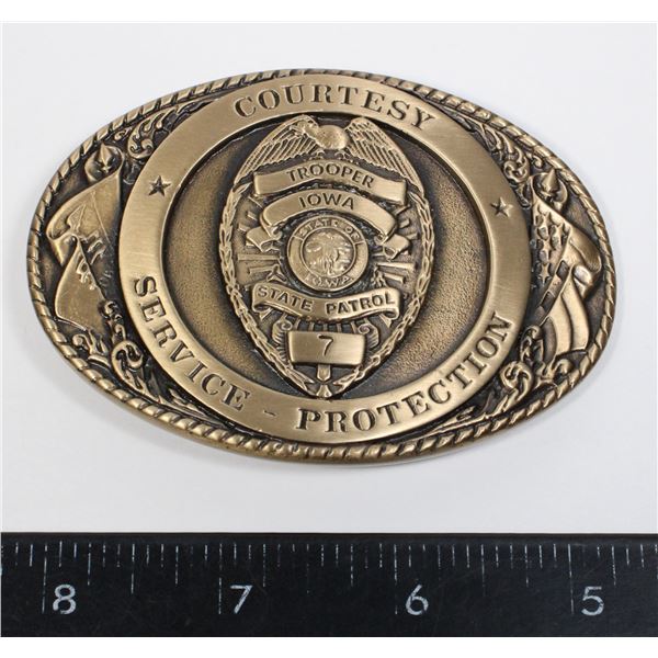 #496 IOWA TROOPER STATE PATROL #7 BELT BUCKLE