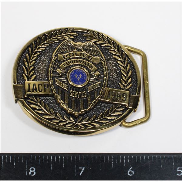#498LOUISVILLE POLICE SERVICE BELT BUKCLE 1989