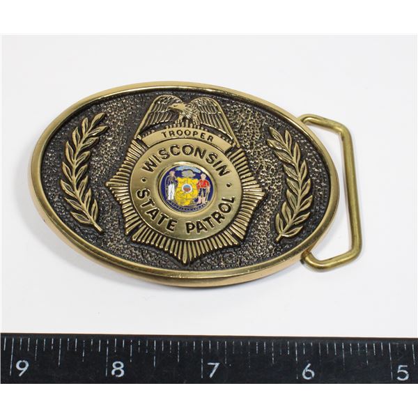 #505 WISCONSIN STATE PATROL BELT BUCKLE #0290