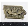 Image 1 : #507 IOWA STATE TROOPER BELT BUCKLE REVERSE SIGNED