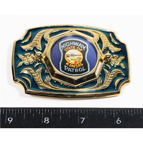 #512 PICTURE BELT BUCKLE KANSAS HIGHWAY PATROL
