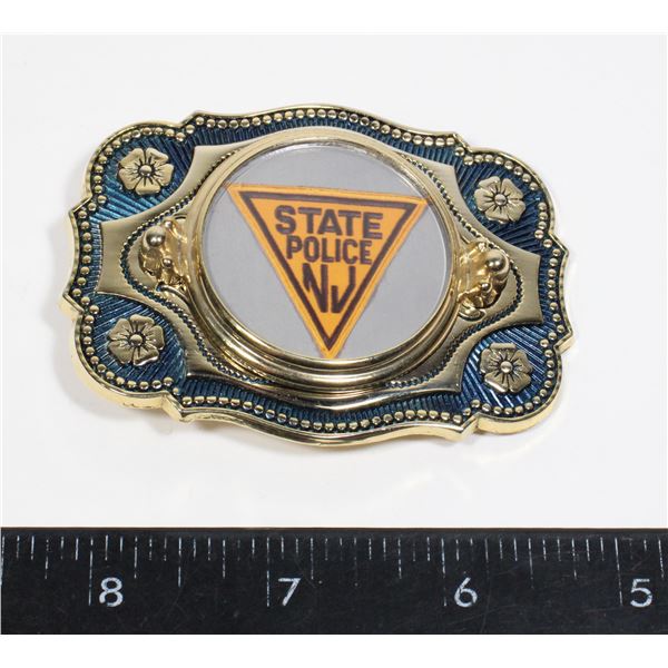 #513 PICTURE BELT BUCKLE NEW JERSEY STATE POLICE