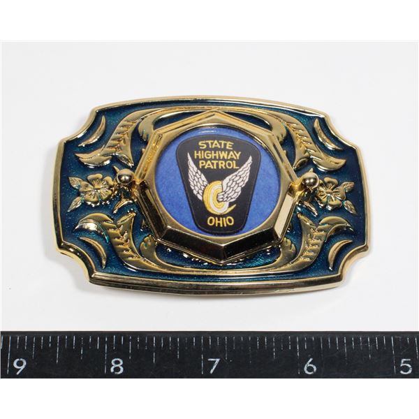 #514 PICTURE BELT BUCKLE OHIO STATE HIGHWAY PATROL