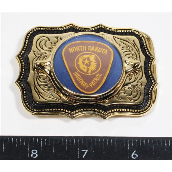 #516 PICTURE BELT BUCKLE NORTH DAKOA HIGHWAY