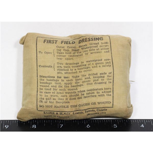 #530 WW2 CANADIAN FIRST FIELD DRESSING DEC 1942