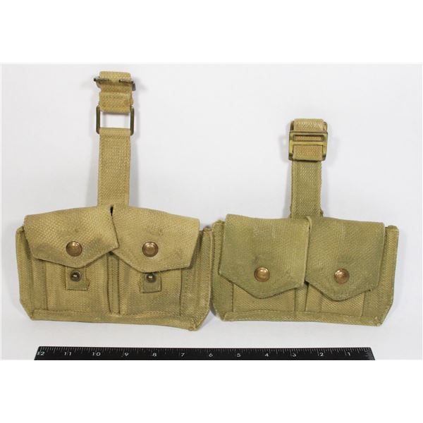 #539 WW2 CANADIAN KHAKI AMMUNITION POUCH PAIR