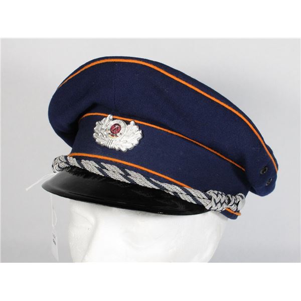 #569 EAST GERMAN OFFICERS VISOR CAP FIRE BRIGADE