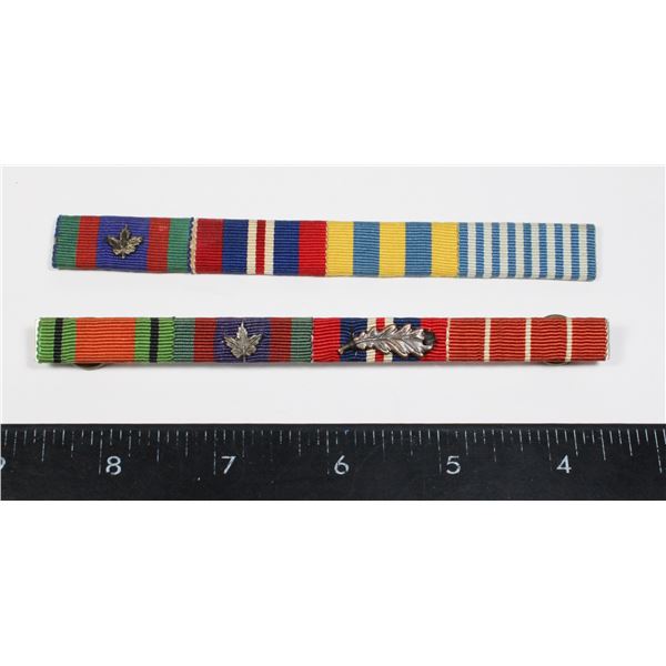 #592 WW2 + KOREAN CANADIAN MEDAL BAR LOT OF 2