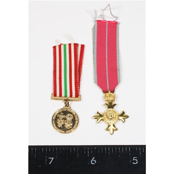 #594 PAIR MINIATURE MEDALS OBE MILITARY + VIETNAM