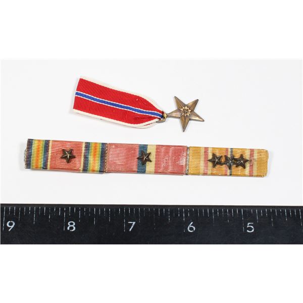 #601 UNITED STATES 3 MEDAL BAR W/ MINI BRONZE STAR